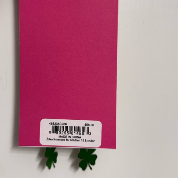 NWT Betsey Johnson Rainbow Lucky Charm Drop Earrings, St Patrick’s Day Glam - Picture 7 of 9